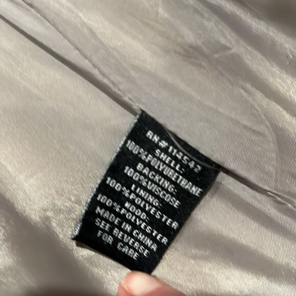 Joujou Gray Faux Leather Biker Moto Woman’s jacket Size Small - Picture 4 of 5